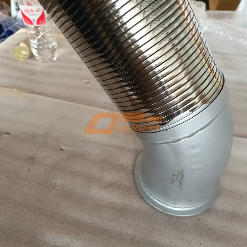 WG9731540002 Muffler Long Curved Corrugation With Elbow 8X4