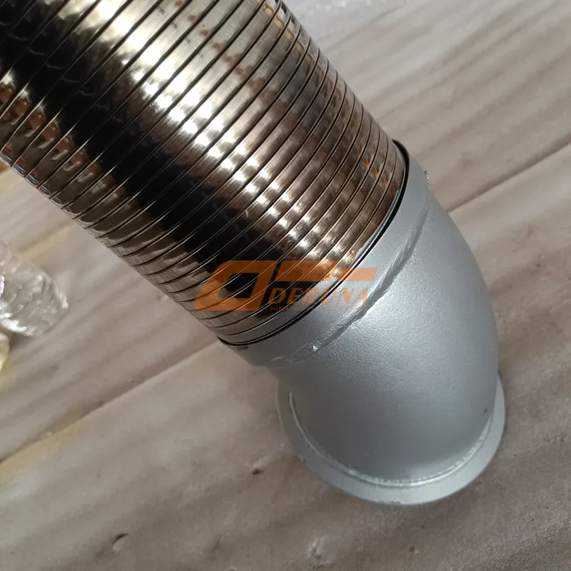 WG9731540002 Muffler Long Curved Corrugation With Elbow 8X4