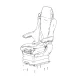 Sitrak C7 Dual Locking Gas Spring Right Seat Assembly (With Seat Belts)