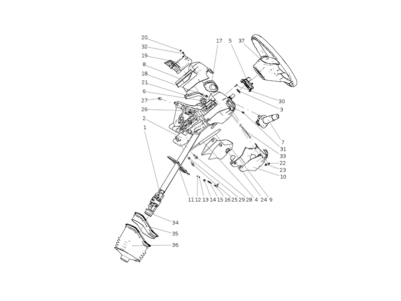 Sitrak Steering Maneuvers (G7h Narrow Body, Man Pneumatic Column, Short Telescopic Shaft, Multi-Function Steering Wheel, Cab Lift 80 Long Steering Gear, Short Bellows)
