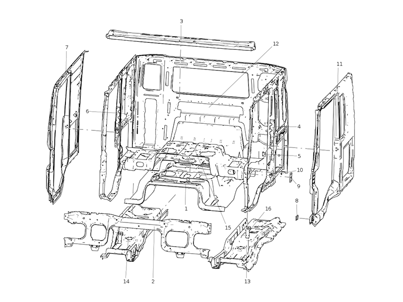 Sitrak Mid-Width Body Extended Cab Body (With Rear Window)