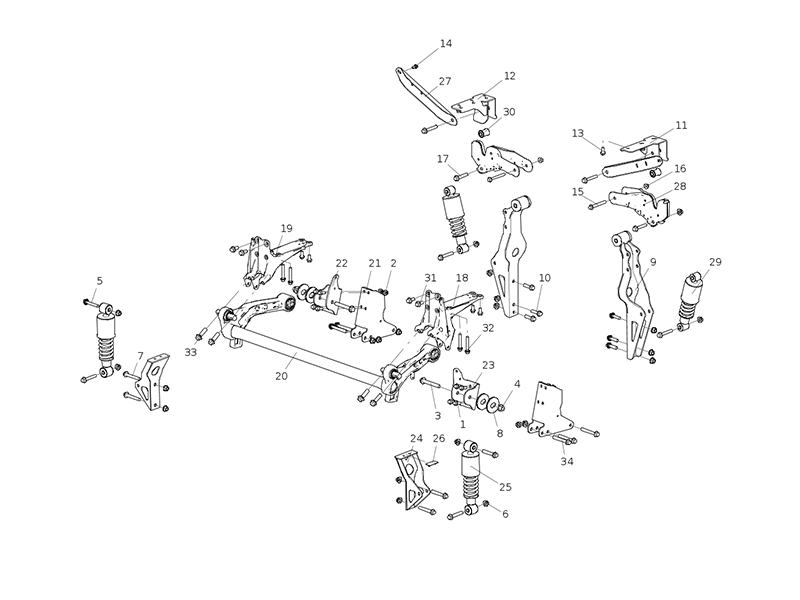 Sitrak C7h-F Cab Suspension (Coil Springs/850/Lower +80/Engine Suspension Forward 70/Wp)