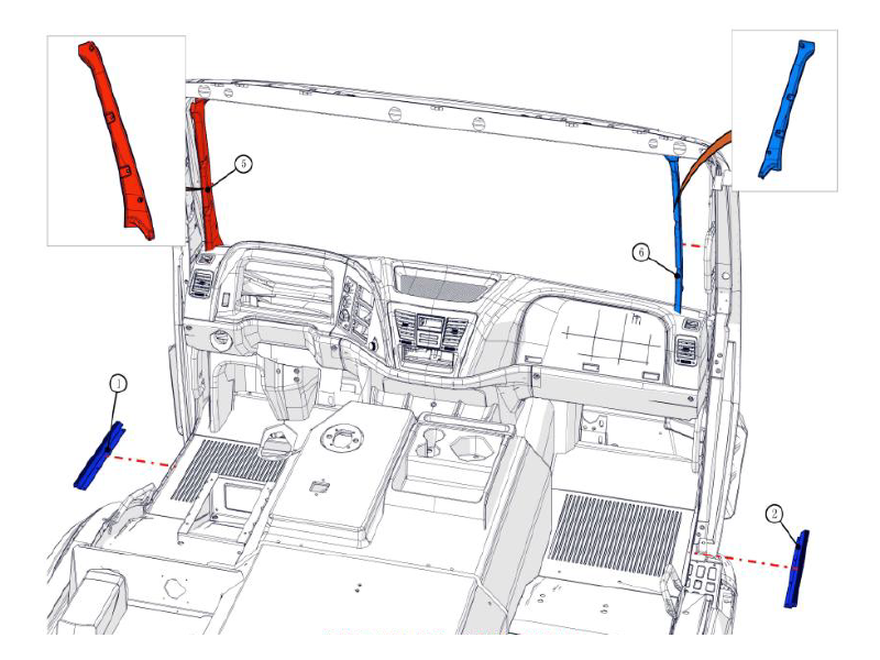 Beiben Door Guard Edge, A-Pillar Guard Surface