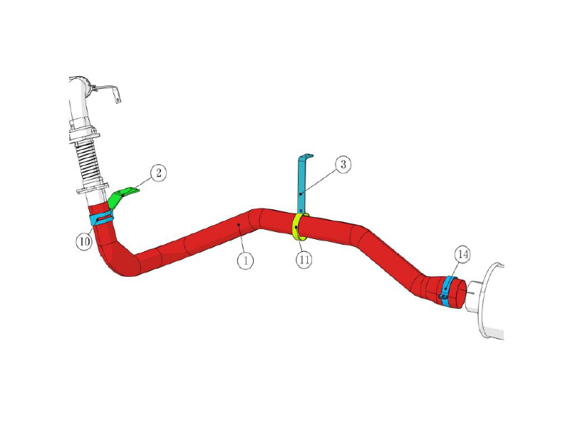 Beiben Front Exhaust Pipe And Connection Fixing Module
