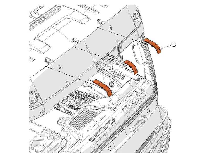 Beiben Reinforcement Plates For Roof Spoilers, Air Horns,