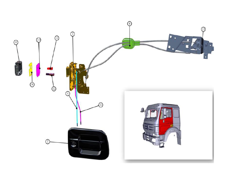 Beiben Right Door Locking System