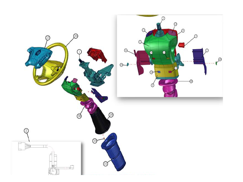 Beiben Steering Wheel, Steering Column And Shroud
