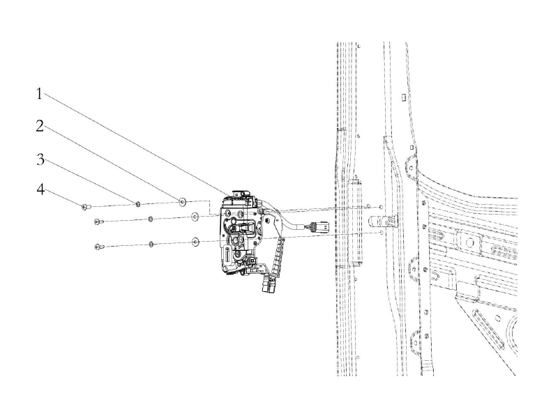Shacman X6000 Left Door Lock System