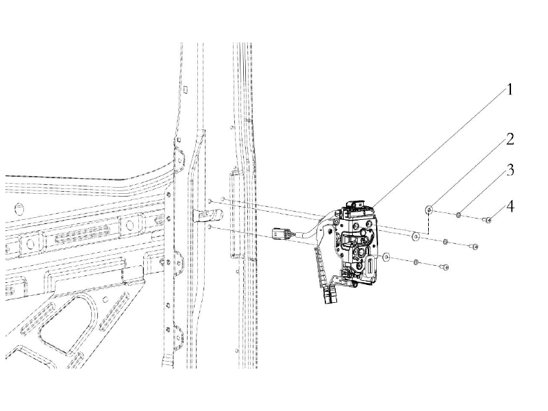 Shacman X6000 Right Door Lock System