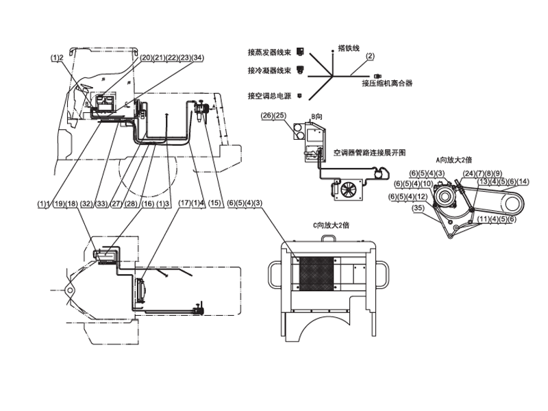 SHANTUI SL60W Wheel Loader Air Conditioner System （Match Shangchai CAT Engine)