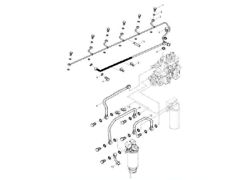 FAW Engine Aseembly-Low Pressure Fuel Pipe Group
