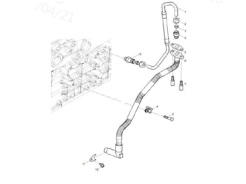 FAW Engine Aseembly-Turbocharger Oil Pipe Group