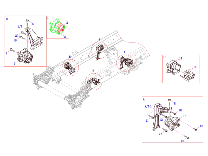 FAW Engine Mount Module Assembly