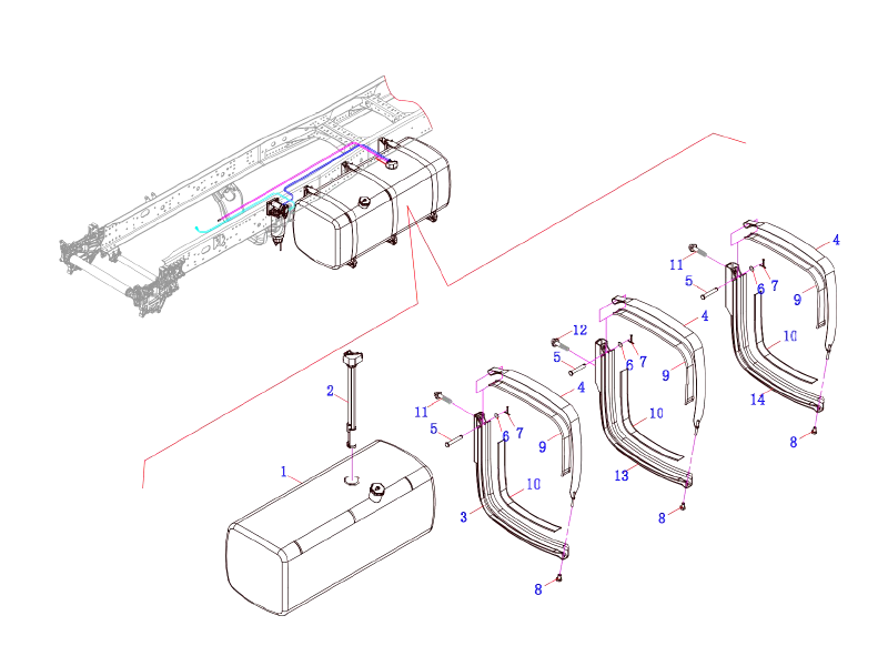 FAW Fuel Tank And Pipeline Module Assy