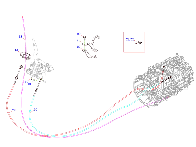 FAW Gearshift Control Mechanism Assembly (Cab)