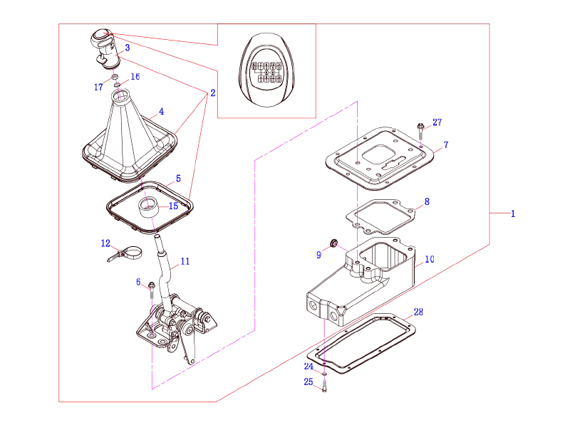 FAW Gearshift Control Mechanism Assembly (Cab)