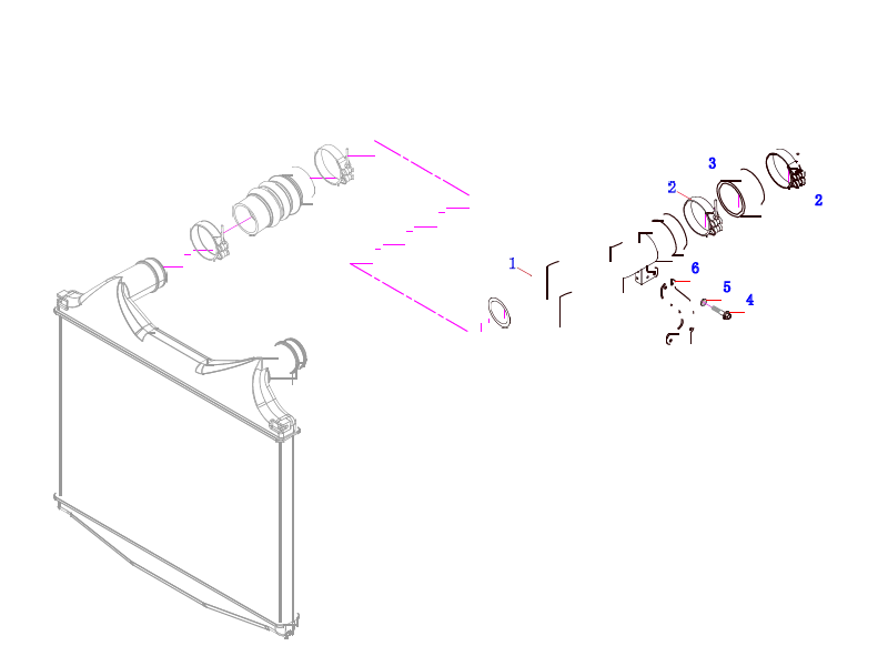 FAW Intercooler Pipeline and Bracket Attached Engine Module