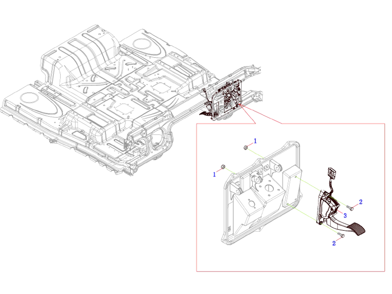 FAW Throttle Control Mechanism With The Body Module Assembly
