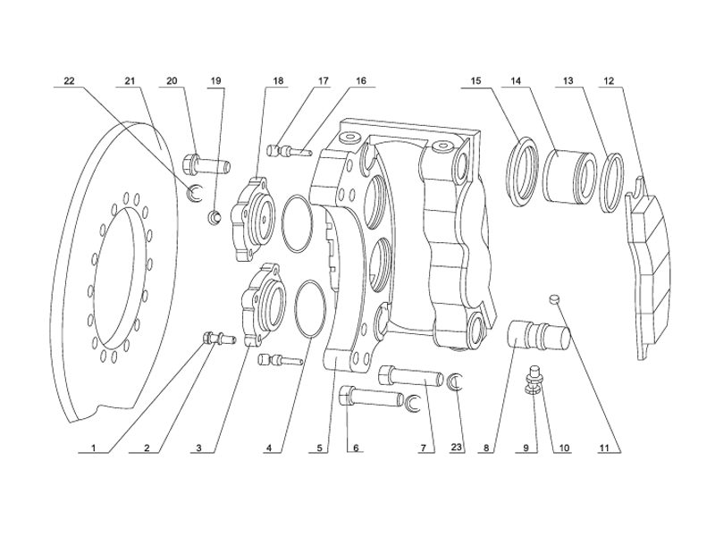 SHANTUI SL60W Wheel Loader -Brake Assembly (Xuzhou Meritor)