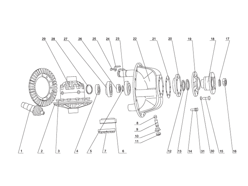 SHANTUI SL60W Wheel Loader -Carrier Assembly(Xuzhou Meritor)