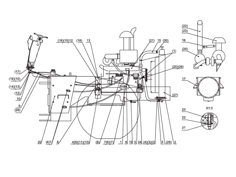 SHANTUI SL60W Wheel Loader - Engine Device(Match Weichai STYER Engine)