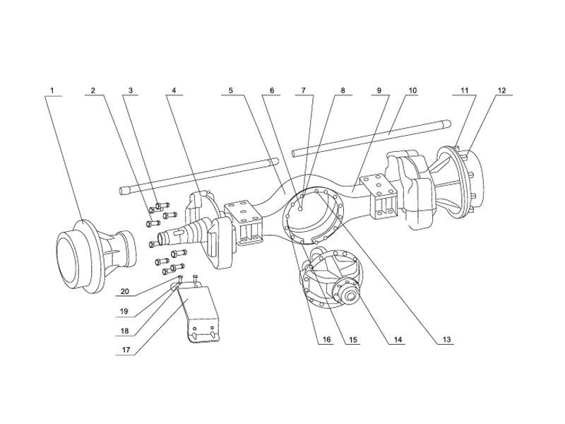 SHANTUI SL60W Wheel Loader -Front Axle Assembly(Xuzhou Meritor)