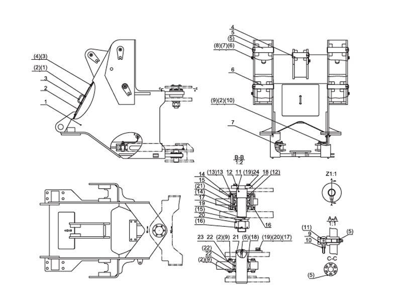 SHANTUI SL60W Wheel Loader -Front Frame Assembly