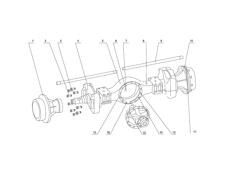 SHANTUI SL60W Wheel Loader -Rear Axle Assembly(Xuzhou Meritor)