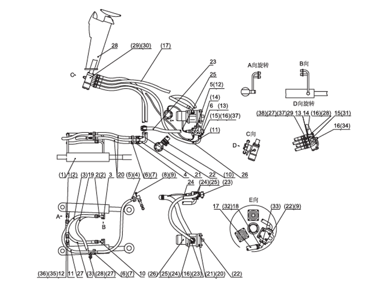 SHANTUI SL60W Wheel Loader -Steering Hydraulic System