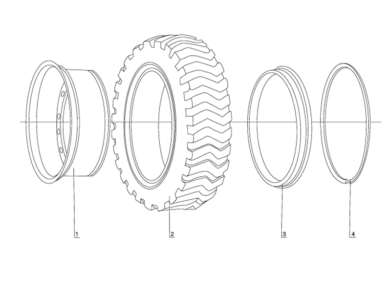 SHANTUI SL60W Wheel Loader -Tyre & Rim Assembly