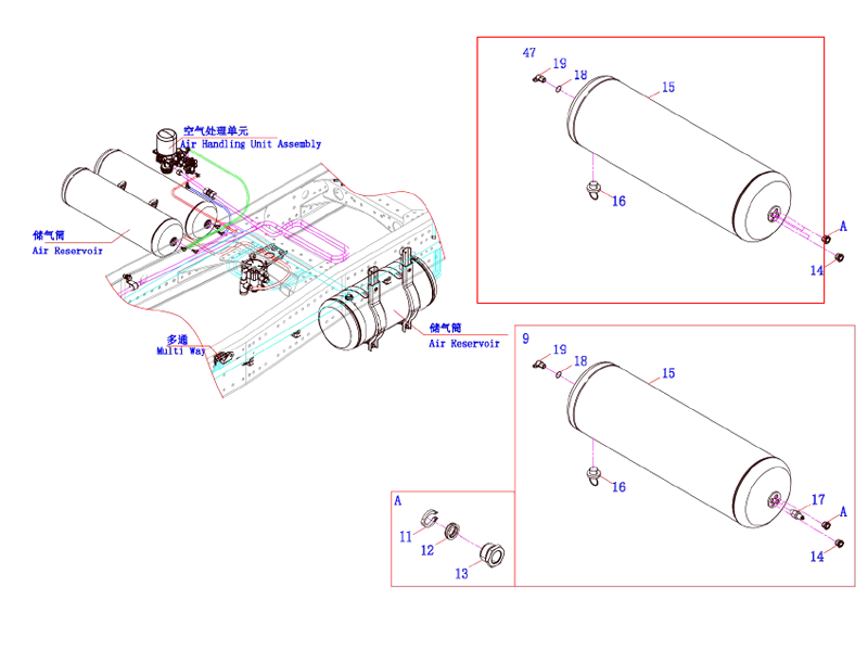 FAW Air Reservoir Device Assembly