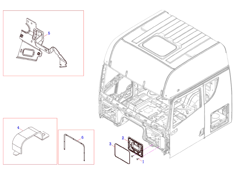 FAW Cab Front Wall Wire Harness Cover Plate Assembly