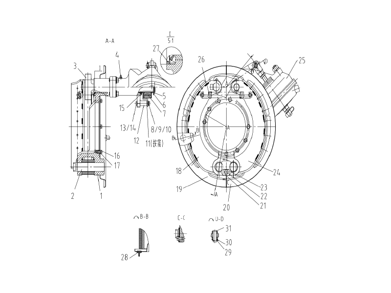 FAW Front Axle Assembly -Brake Assembly