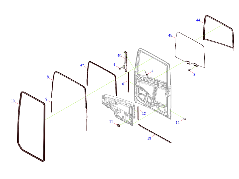 FAW Front Door Basic Components Logic Assembly