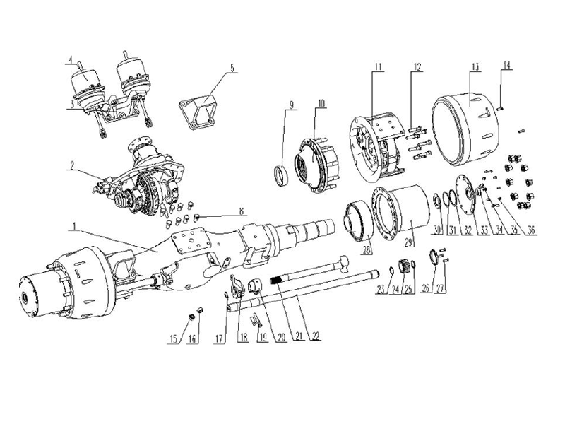 FAW Rear Axle Assembly-Axle Housing Assy