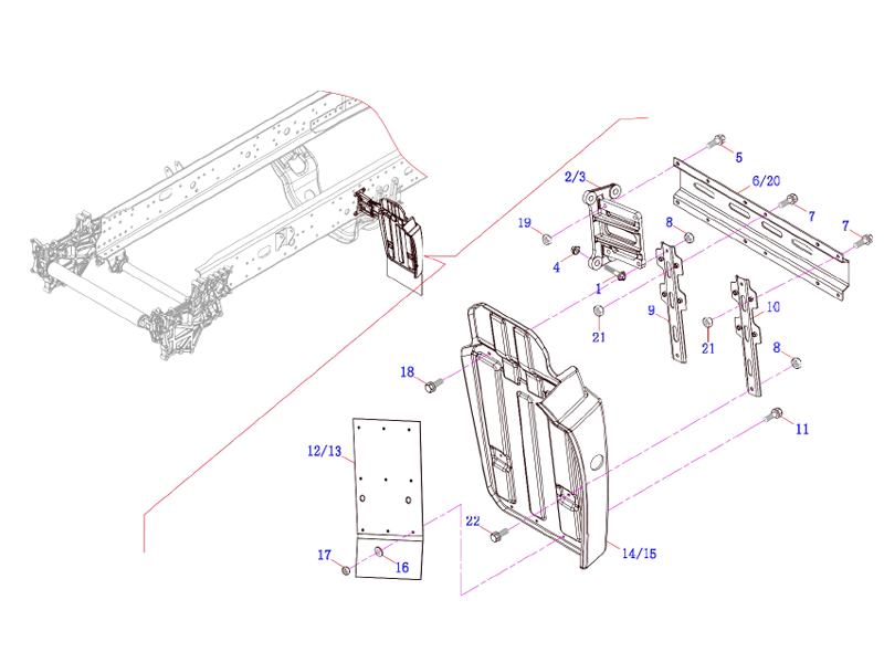 FAW Rear Mudguard Logic Assembly