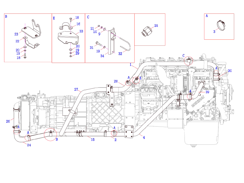FAW Retarder Cooling System Assembly