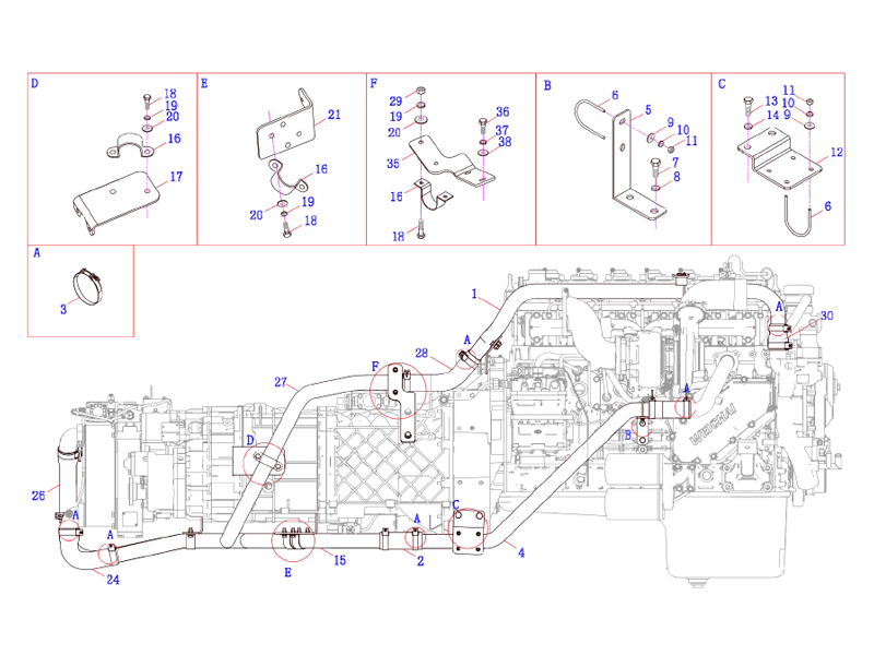 FAW Retarder Cooling System Assembly