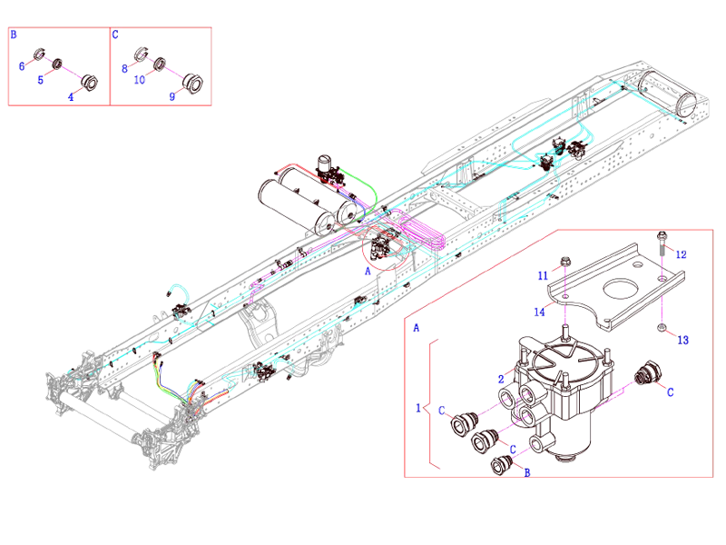 FAW Trailer Valve Port Assembly