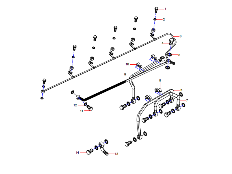 SANY Low Pressure Fuel Pipe Group