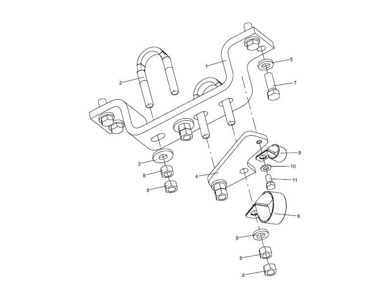 XCMG Pipe Clamp Assembly
