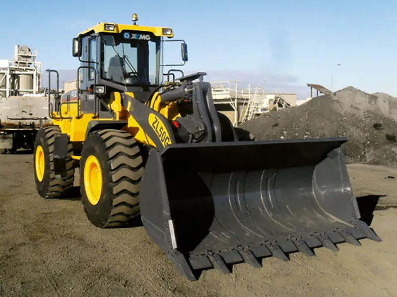 XCMG ZL50G wheel loader working in quarry operation