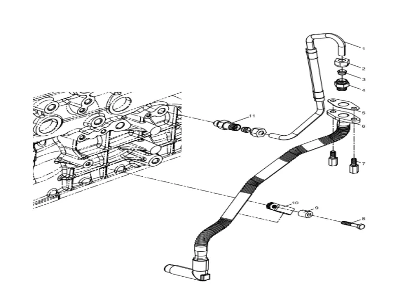 WEICHAI WP12 Turbocharger Oil Pipe Group