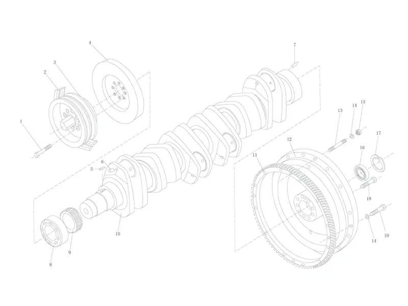 WEICHAI WP10 Engine Crank Shaft Flywheel